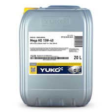 Олива моторна YUKO Mega HD 15W-40 API CI-4/CF 17,5кг каністра 20л ПЕ