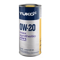 Олива моторна YUKO MAX SYNTHETIC A&A 0W-20 API SP каністра 1л жерсть
