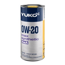 Олива моторна YUKO MAX SYNTHETIC A&A 0W-20 API SP каністра 1л жерсть