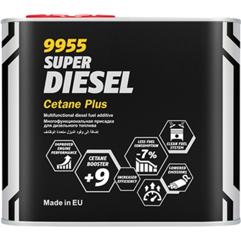 Присадка д/диз.палива MANNOL 9955 Super Diesel Cetane Plus 0,5л.